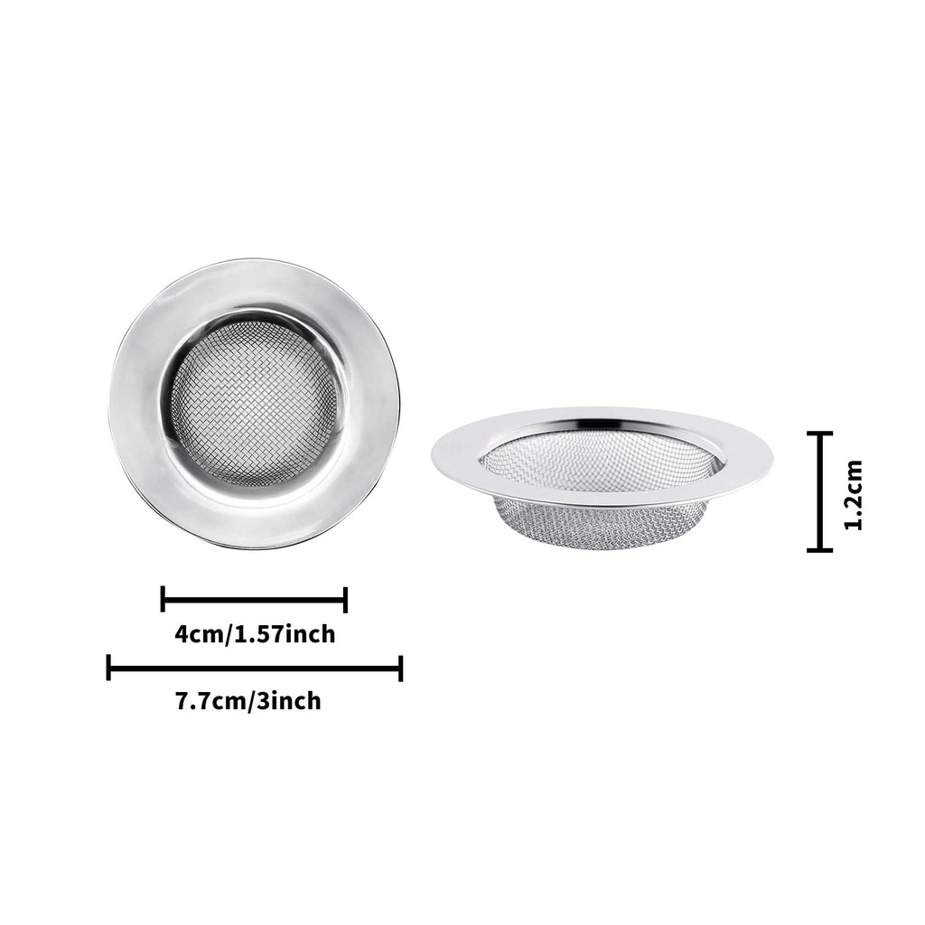2pcs Stainless Steel Sink and Shower Drain Strainers, 77mm Diameter - image 2