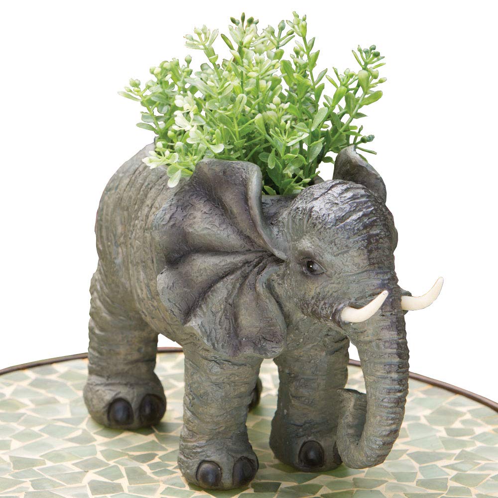 Elephant Garden Planter – Polyresin Safari Plant Holder