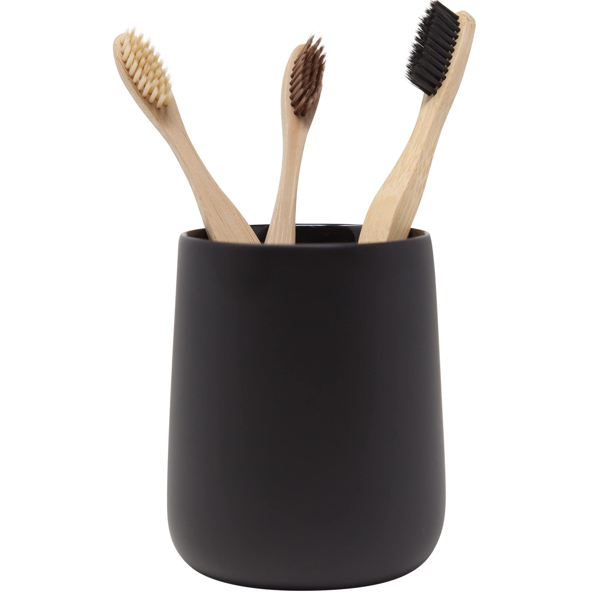 Yew Design Matte Black Toothbrush Holder – Rustproof Bathroom Organizer