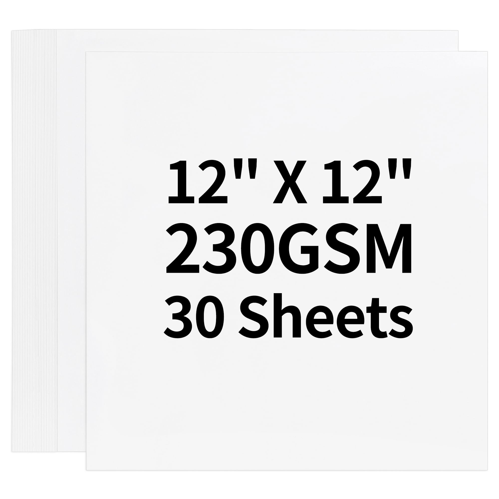 Jolof Store White Cardstock - 12x12 Heavyweight 230gsm Paper, 30 Sheets