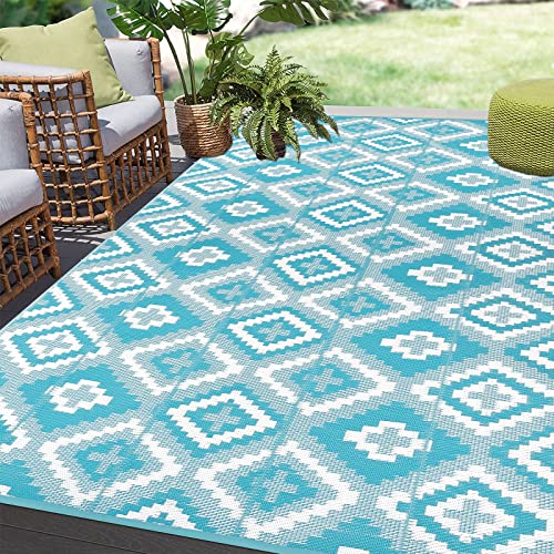 Enyhom Reversible Outdoor Rug | 180x270cm Waterproof Plastic Straw Patio Mat