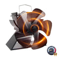 Tomersun 5-Blade Small Stove Fan with Thermometer | 4.9-Inch Log Burner