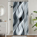 Uiiooazy Shower Curtain – Blue Grey Gradient Stripes – 90 x 180 cm