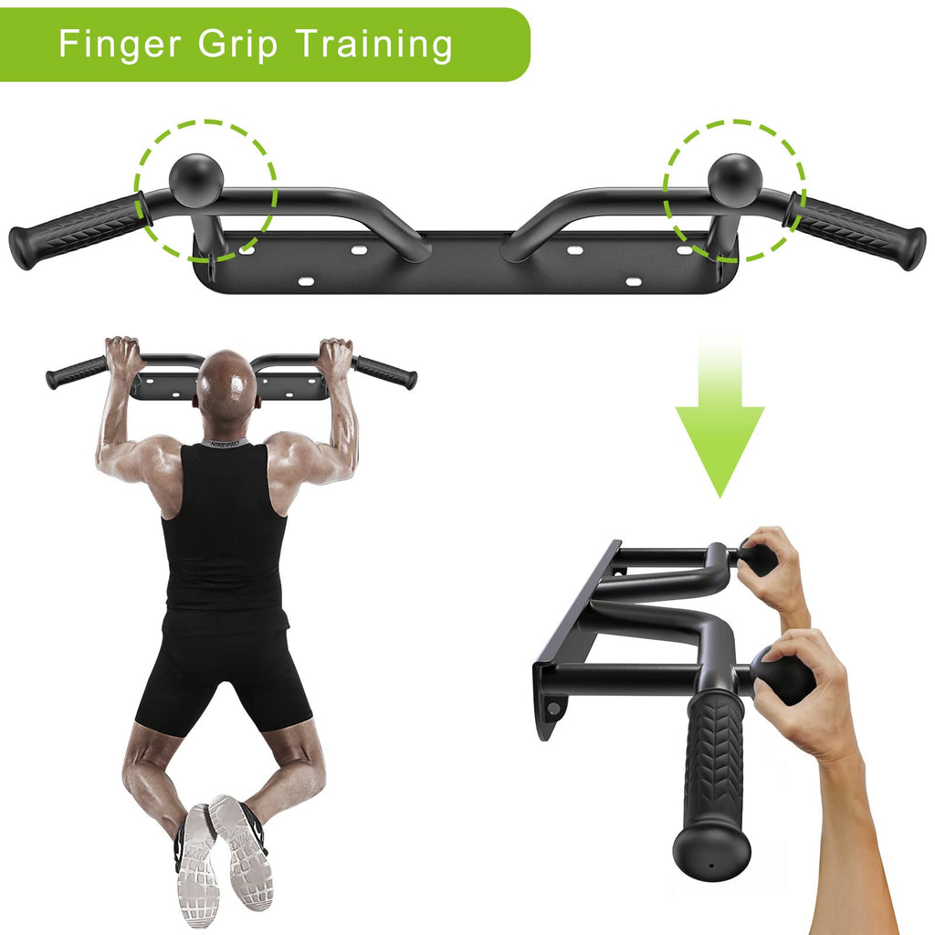 Kipika Wall Mounted Pull Up Bar – 5 Grip Positions & Ball Finger Training