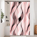 Uiiooazy Pink Abstract Striped Shower Curtain - Waterproof Polyester 120x180cm