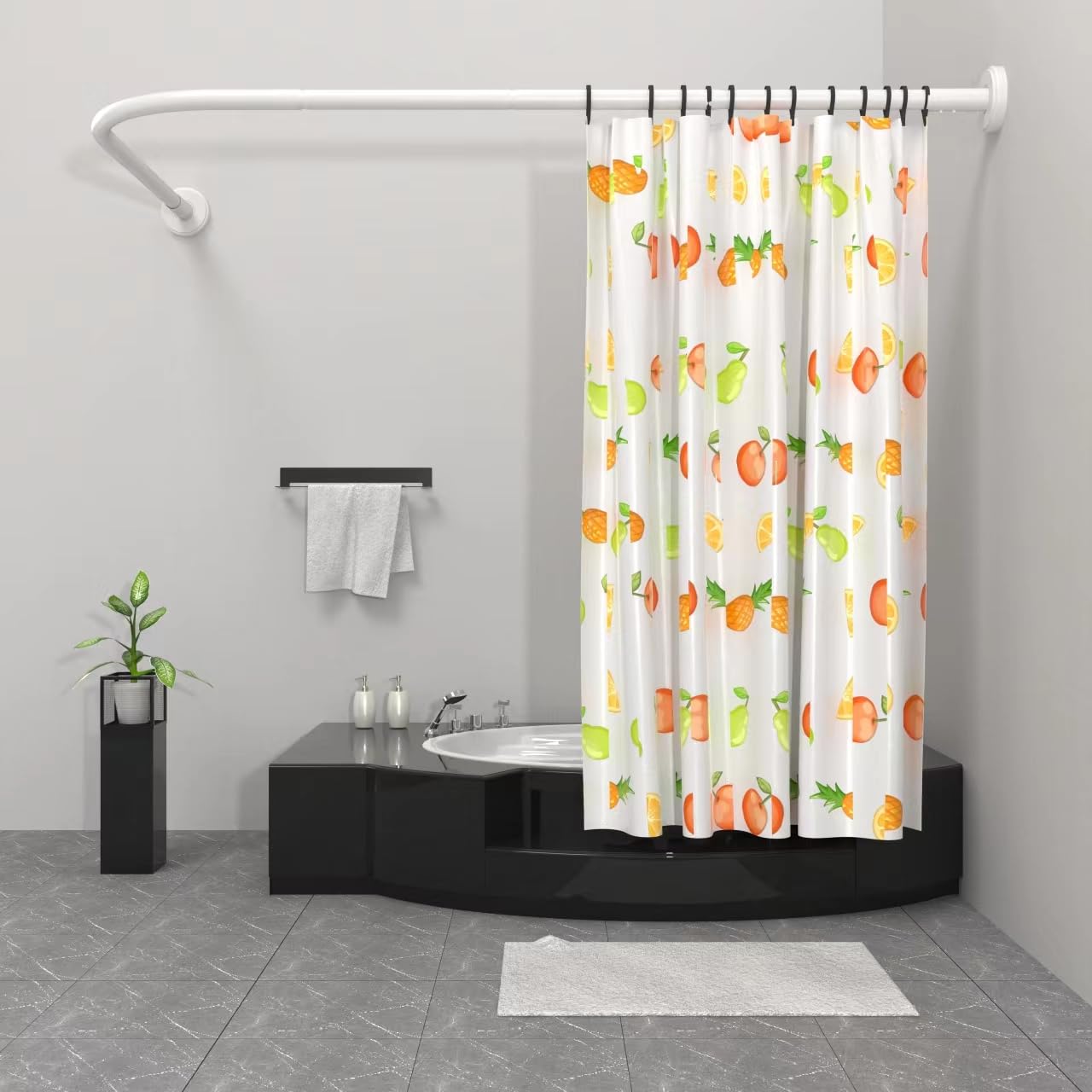 Misounda L-Shape Shower Curtain Rail – Adjustable 75-170cm Stainless Steel