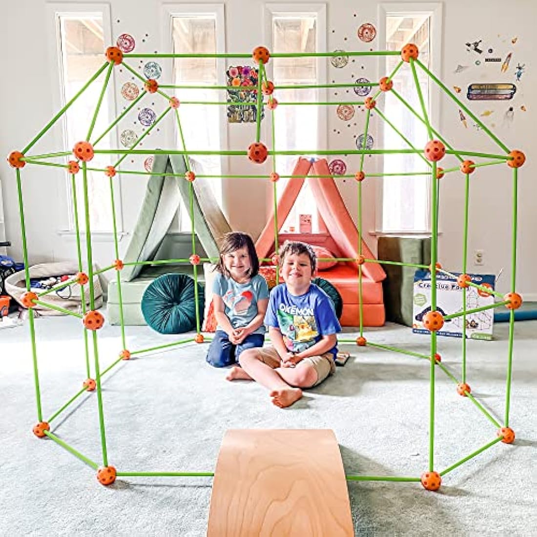 Kids Fort Building Kit – 130 Piece STEM Construction Toy Set