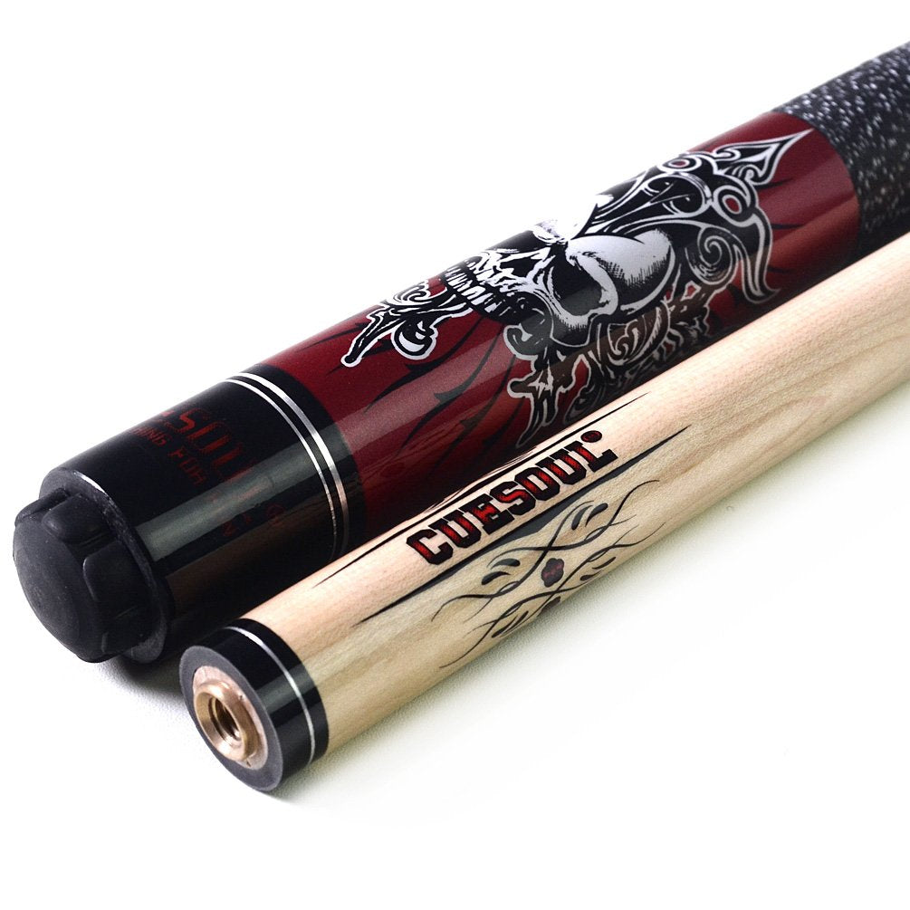 CUESOUL ROCKIN 58" 21oz Maple Pool Cue Stick Set with Irish Linen Wrap
