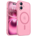 CANSHN iPhone 16 Case – Magnetic Magsafe Translucent Matte Pink Cover