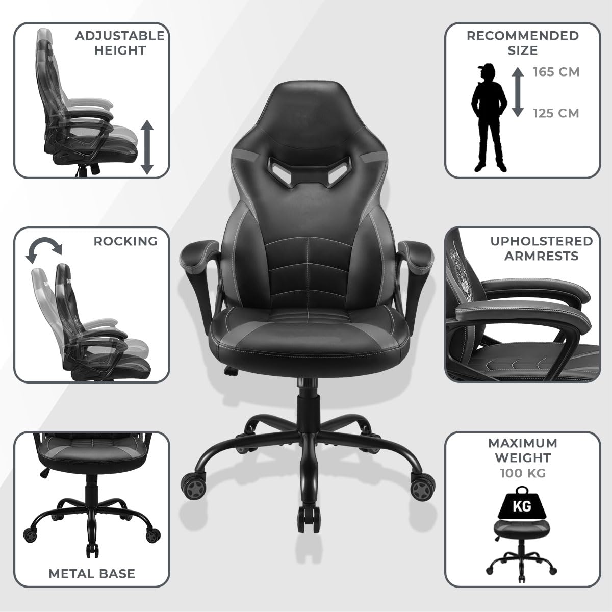 Subsonic Harry Potter - Junior gamer chair - Gaming office chair Black and gold - Official License - image 5