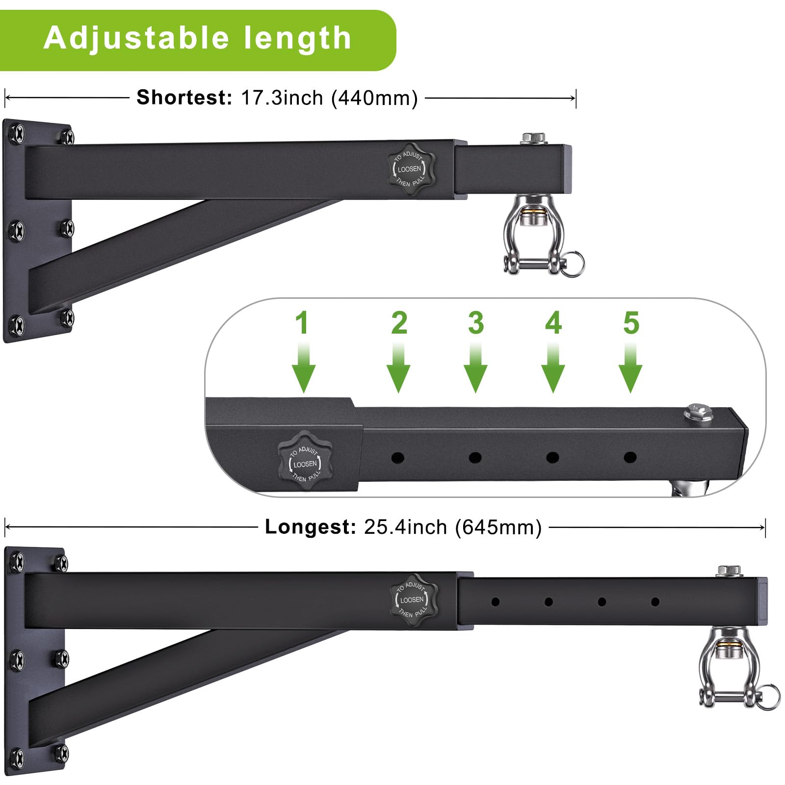 BeneLabel Heavy Bag Hanger | Adjustable Wall Mount Punching Bag Bracket