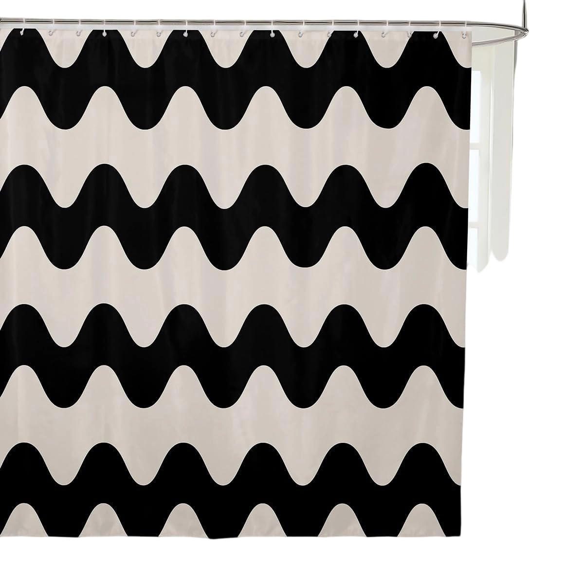 Wave Striped Shower Curtain – 72x72 Waterproof Fabric