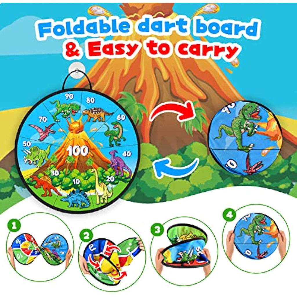 26" Double-Sided Kids Dart Board Set with 12 Velcro Balls