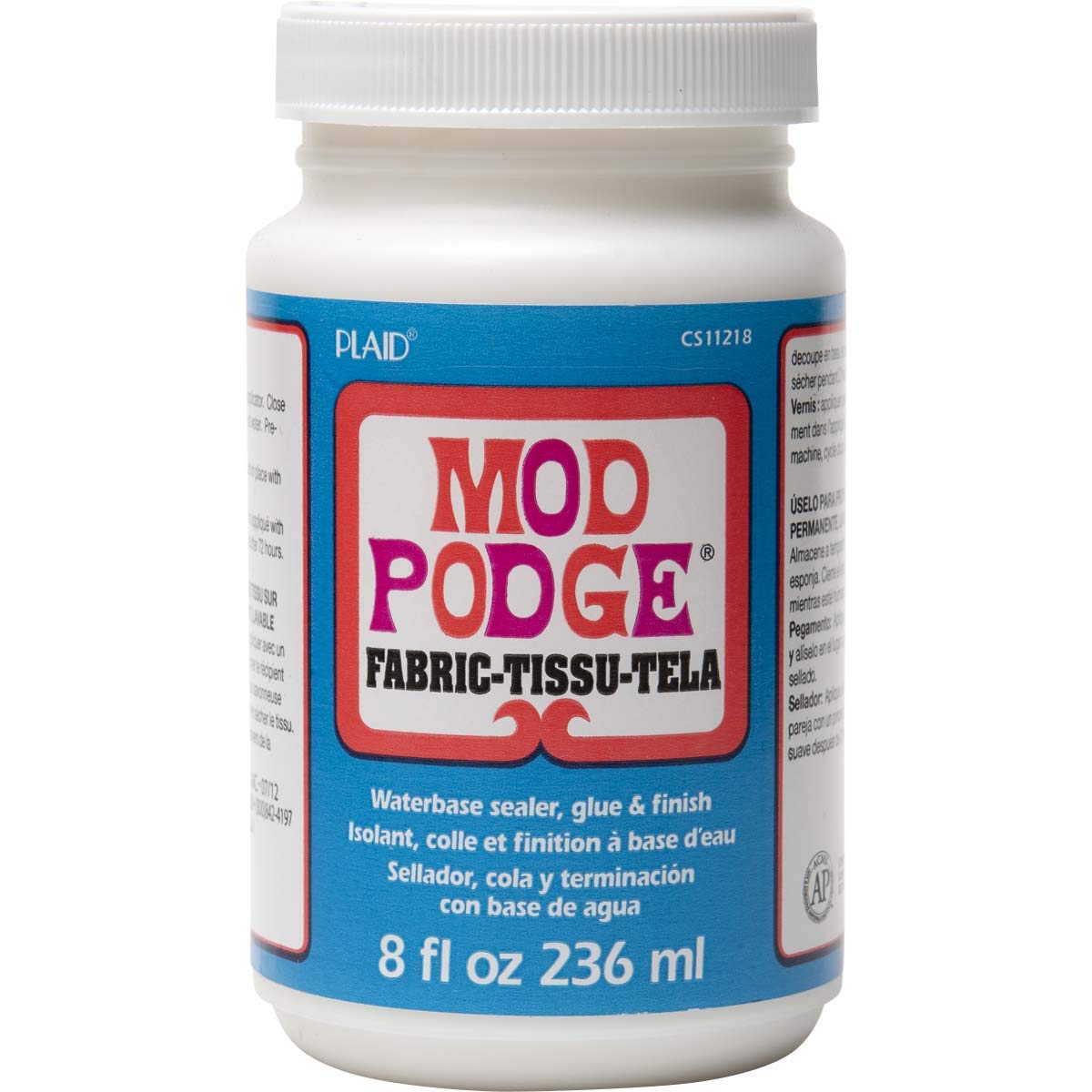 Mod Podge Fabric Glue, Sealer and Finish – Washable Gloss Finish, 236 ml