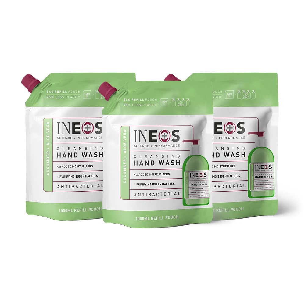 INEOS Antibacterial Hand Wash Refill – Cucumber & Aloe – 3 x 1L