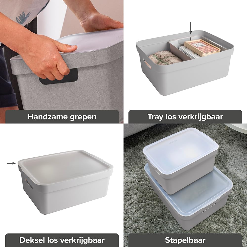 Sunware Sigma Home Storage Box, Light Grey, 24 Litre - image 4