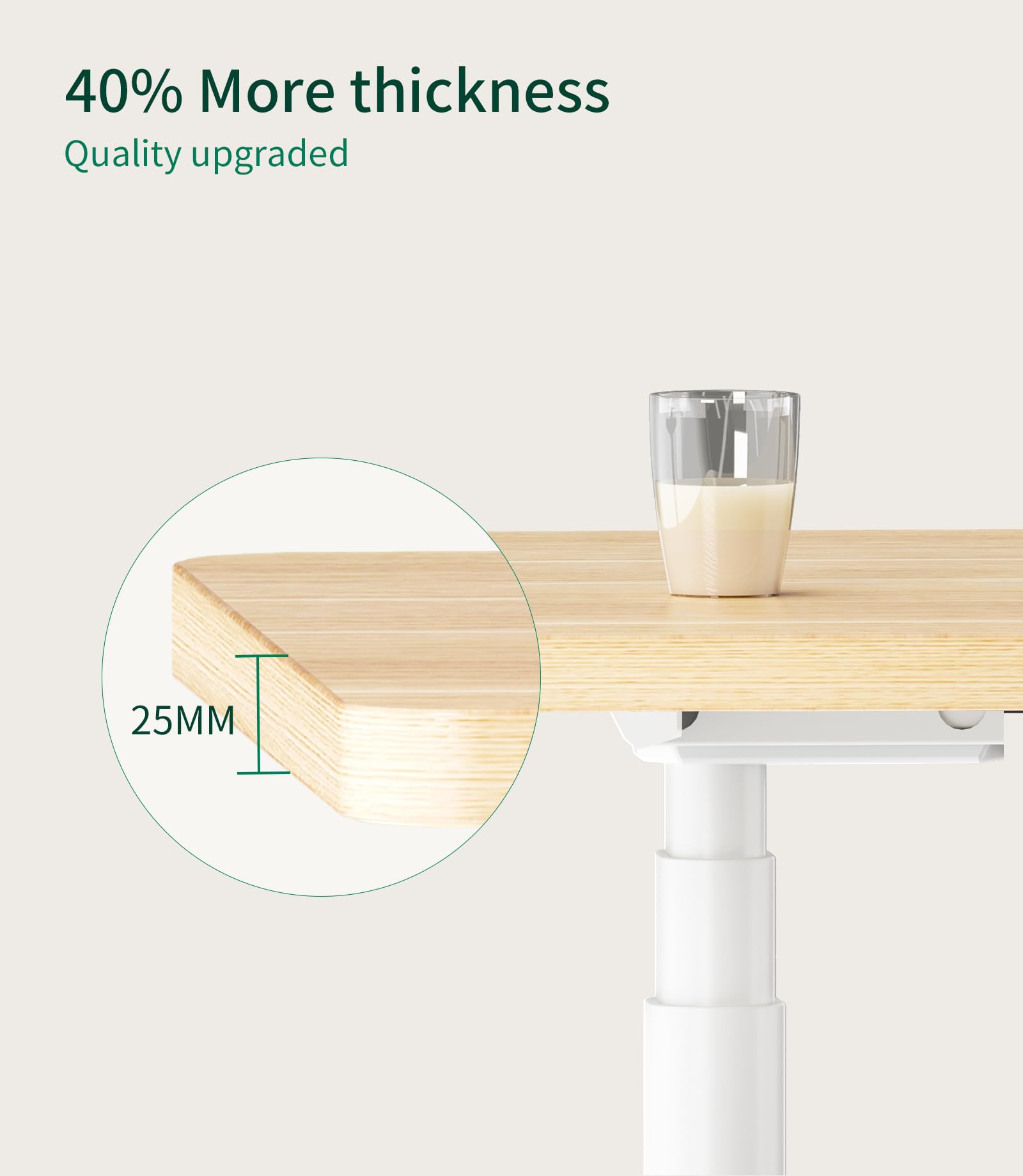 MAIDeSITe Standing Desk Table Top - 120x60x2.5cm Solid Desktop