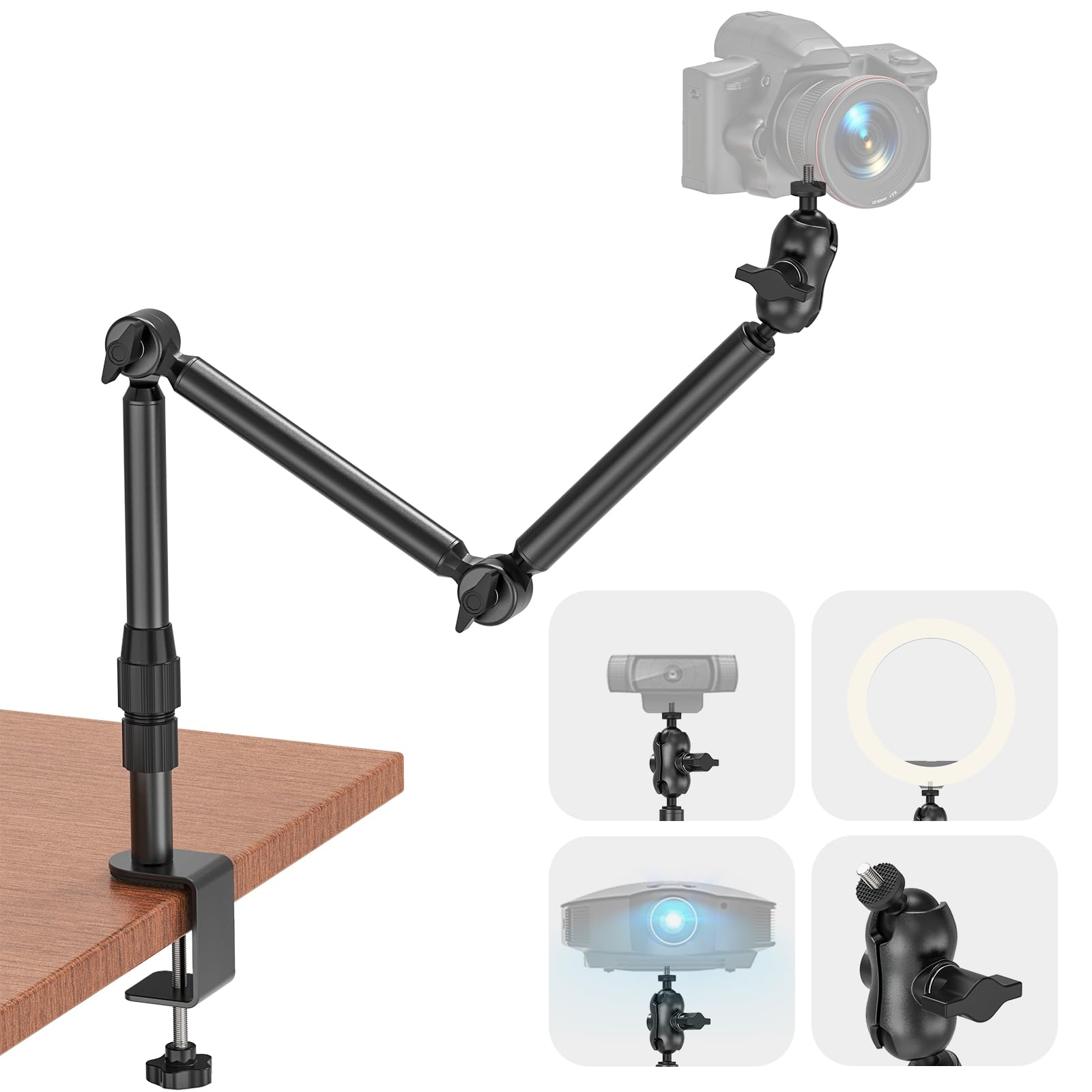 Rodison Overhead Desk Camera Mount - 30.9" Adjustable Webcam Boom Arm