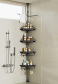XLHOMO Tension Pole Shower Caddy – 32-122" Rustproof Corner Organizer