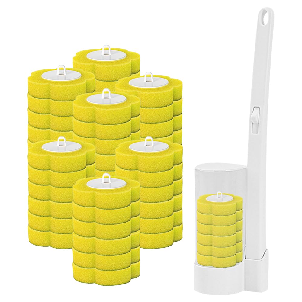 Foreverup Disposable Toilet Brush Set with 42 Refills – Wall Mounted System