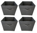Aryllis Folding Storage Boxes, Dark Grey, Pack of 4, Collapsible Fabric Storage Cubes - 27cm x 27cm