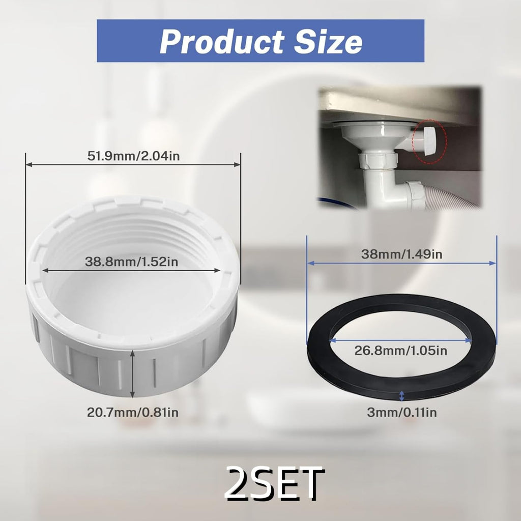 2Pcs Sink Blanking Cap,1/4" 40mm PVC Waste Pipe Cap,Drain Blanking Cap,Washing Machine Water Feed Bla-Nking Ca-P,Pipe End Ca-P,for Kitchen Sink Drain - image 2
