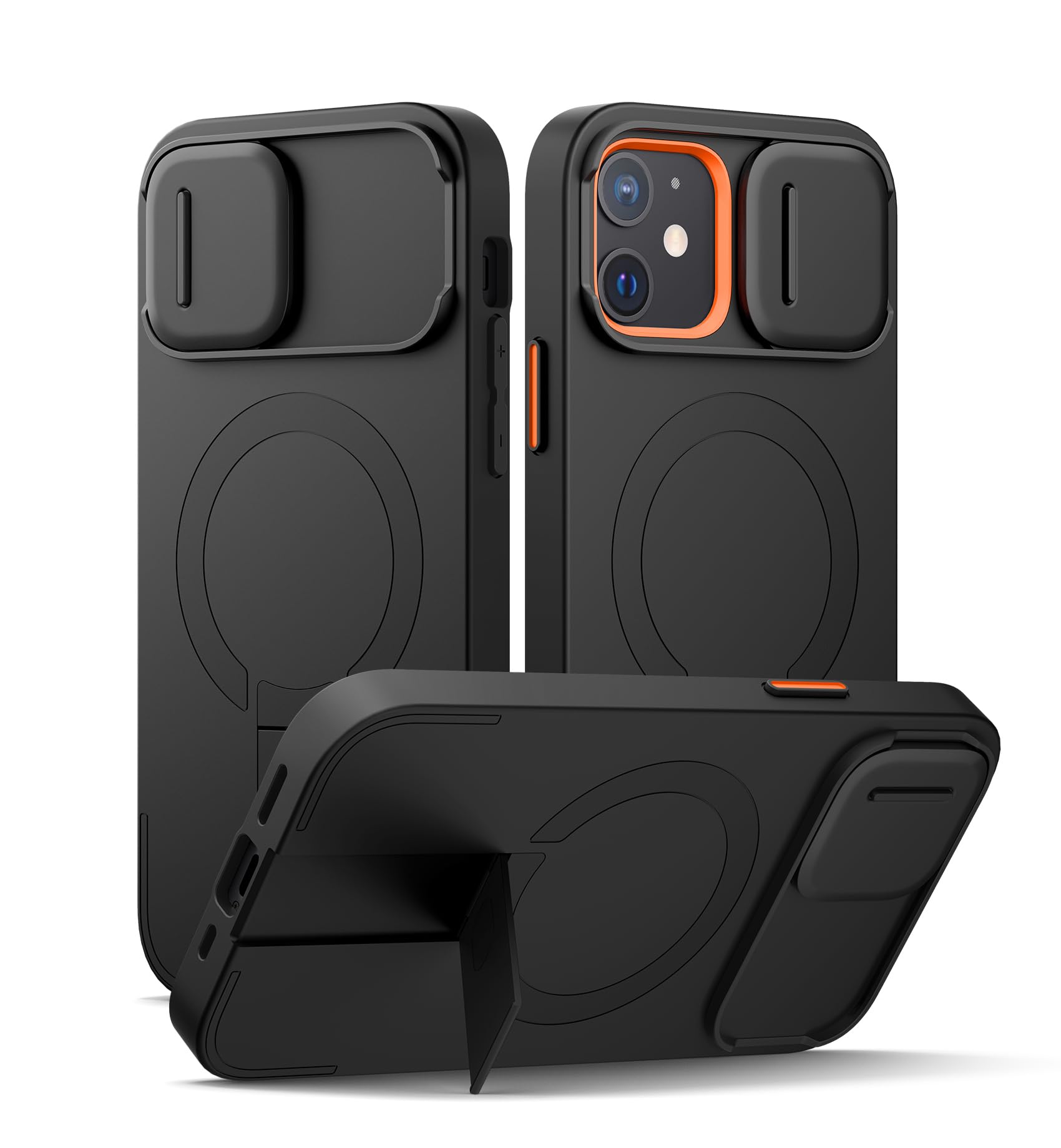 SURITCH iPhone 12/12 Pro Magnetic Case | Shockproof Slim Cover - Black