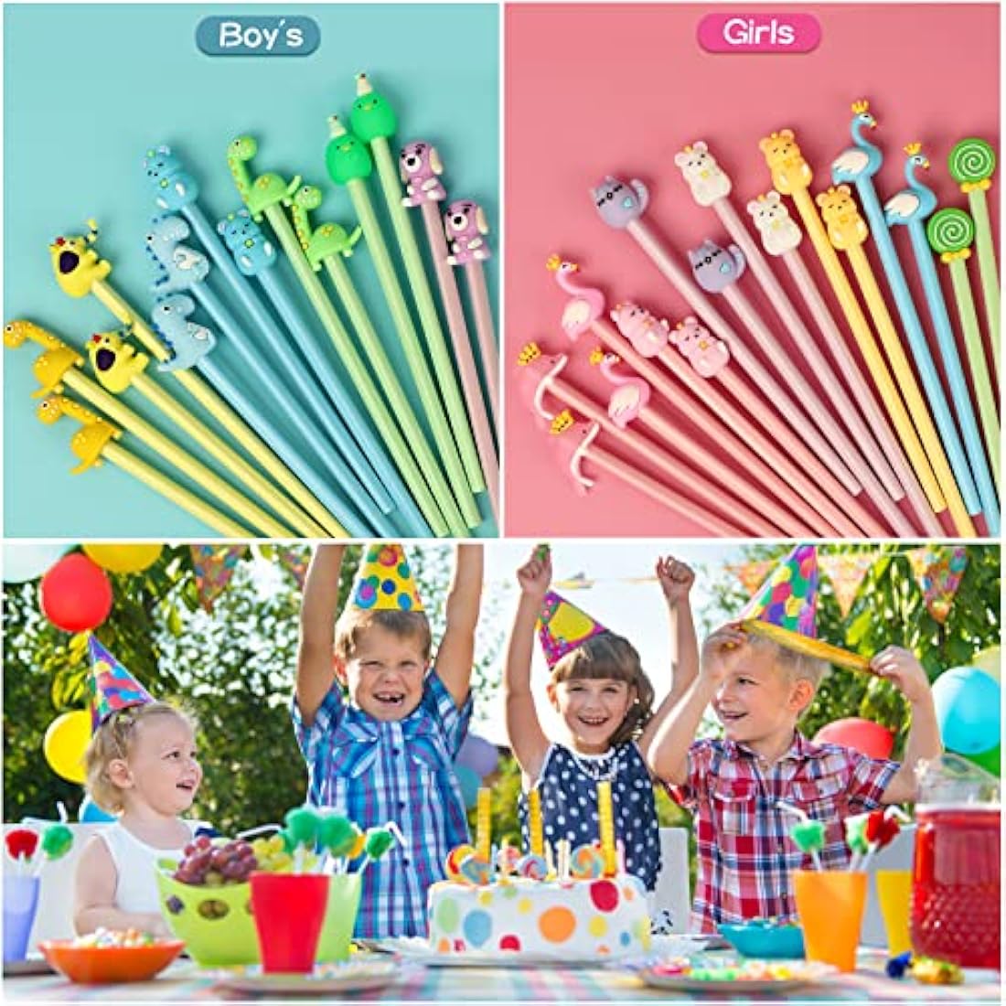 30-Pack Cartoon Animal Pencils with Toppers for Kids