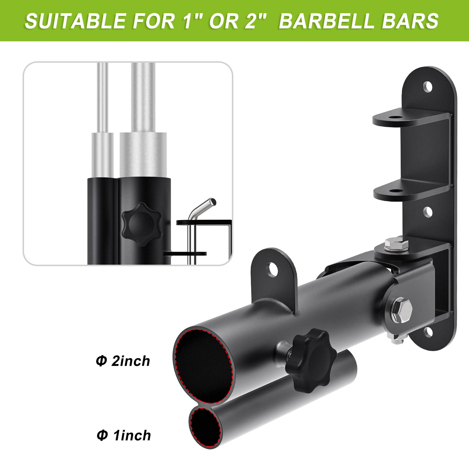 Kipika Wall-Mount Landmine Attachment for 1" and 2" Olympic Bars