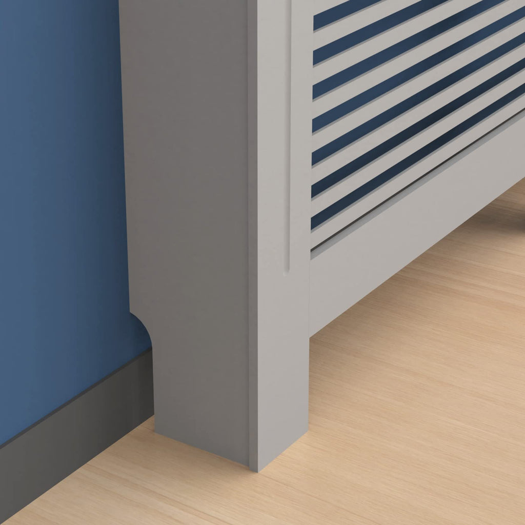 FATIVO Grey Radiator Cover – 92cm Tall Modern MDF Wood Heater Cabinet