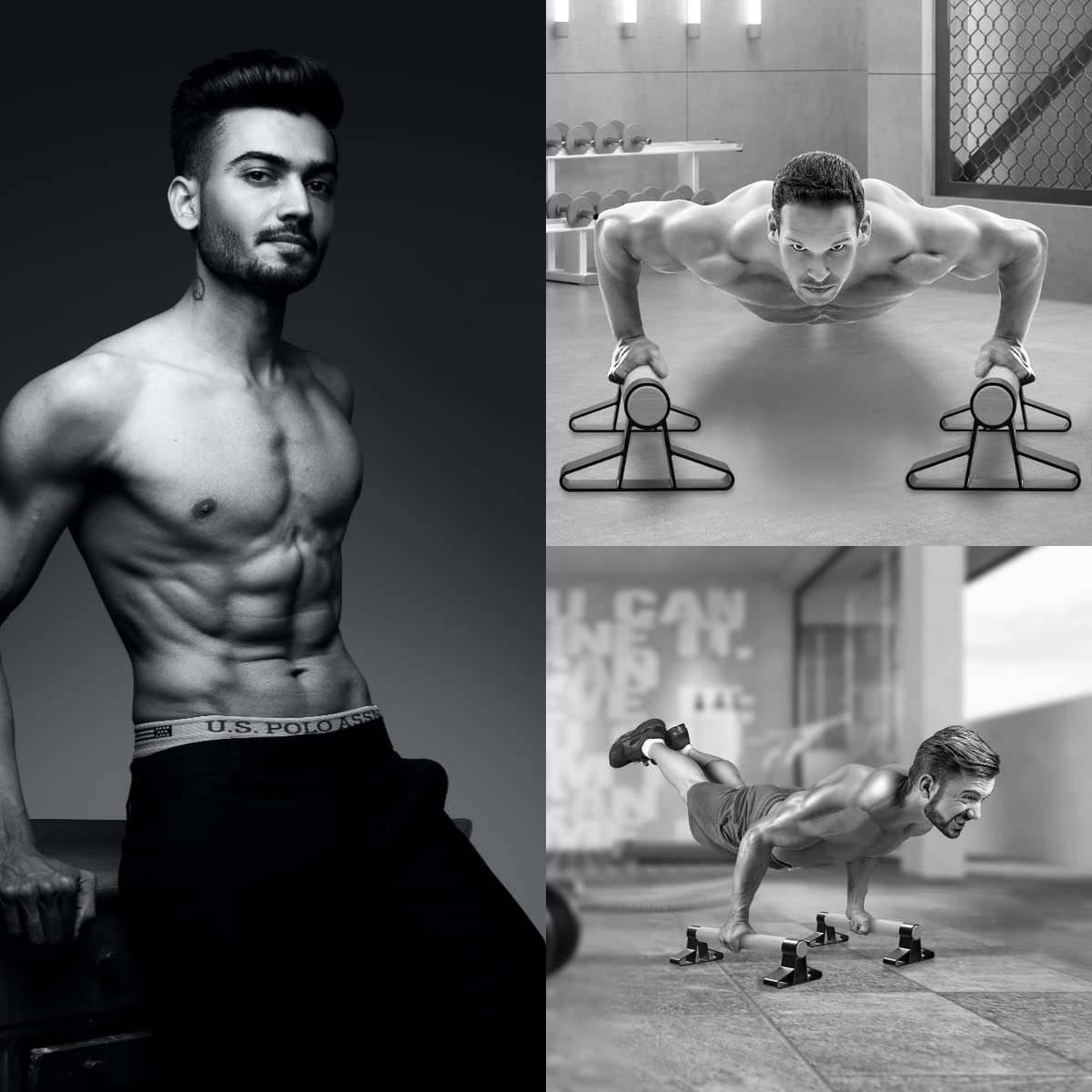 SELEWARE Wood Parallettes – Alloy Steel Push Up Bars for Gymnastics