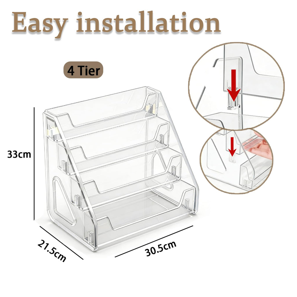 ZYNERY 4-Tier Acrylic Card Display Stand, Clear Card Stands for Display, Versatile Display Shelves For Greeting Card Organiser, Trading Card - image 3