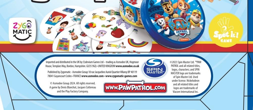 Paw Patrol Dobble Card Game by Snaps – Kids Speed and Observation Game