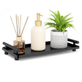 BETHOM Metal Bathroom Vanity Tray – Black Rectangle Countertop Organizer