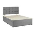 Grey Chenille Divan Bed Base with 20in Headboard – 3FT Single