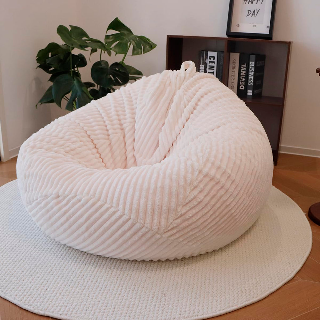 lygooh No filler Fluffy Bean Bag Cover Large Stuffed Storage Covers 5 ft - image 5