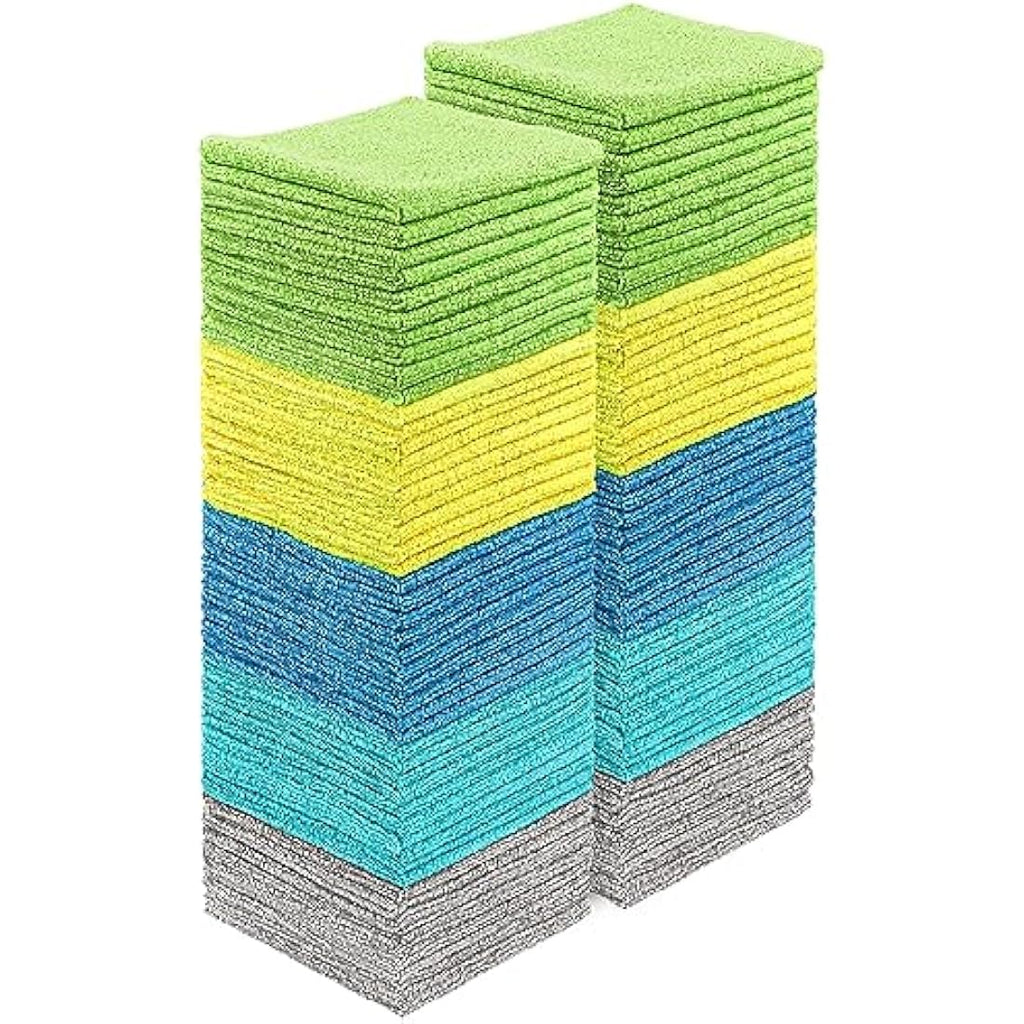 HOMEXCEL Microfibre Cleaning Cloths 100 Pack | Lint-Free 30x30cm Towels