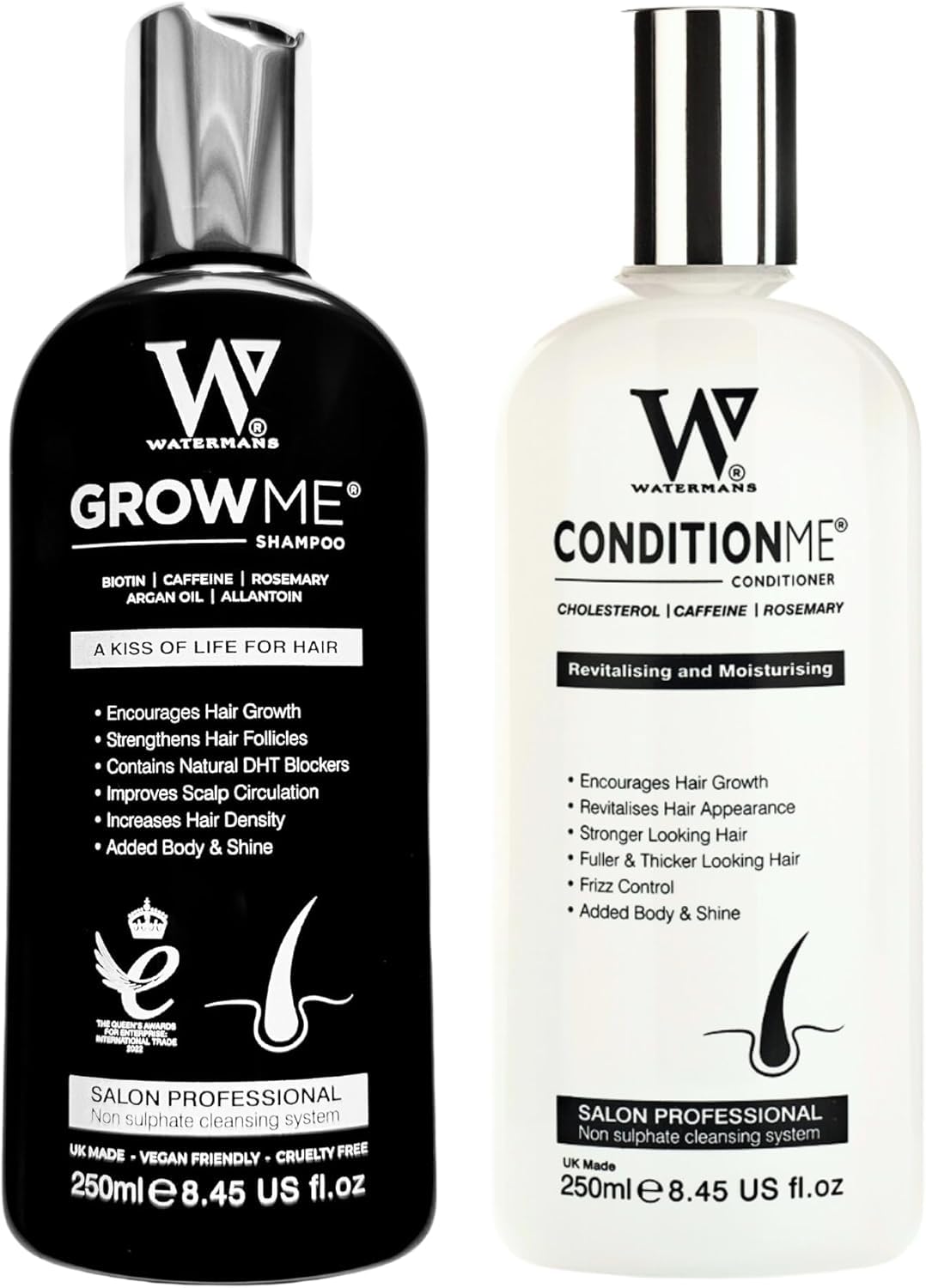 Watermans Hair Growth Shampoo & Conditioner Set with Biotin & Caffeine