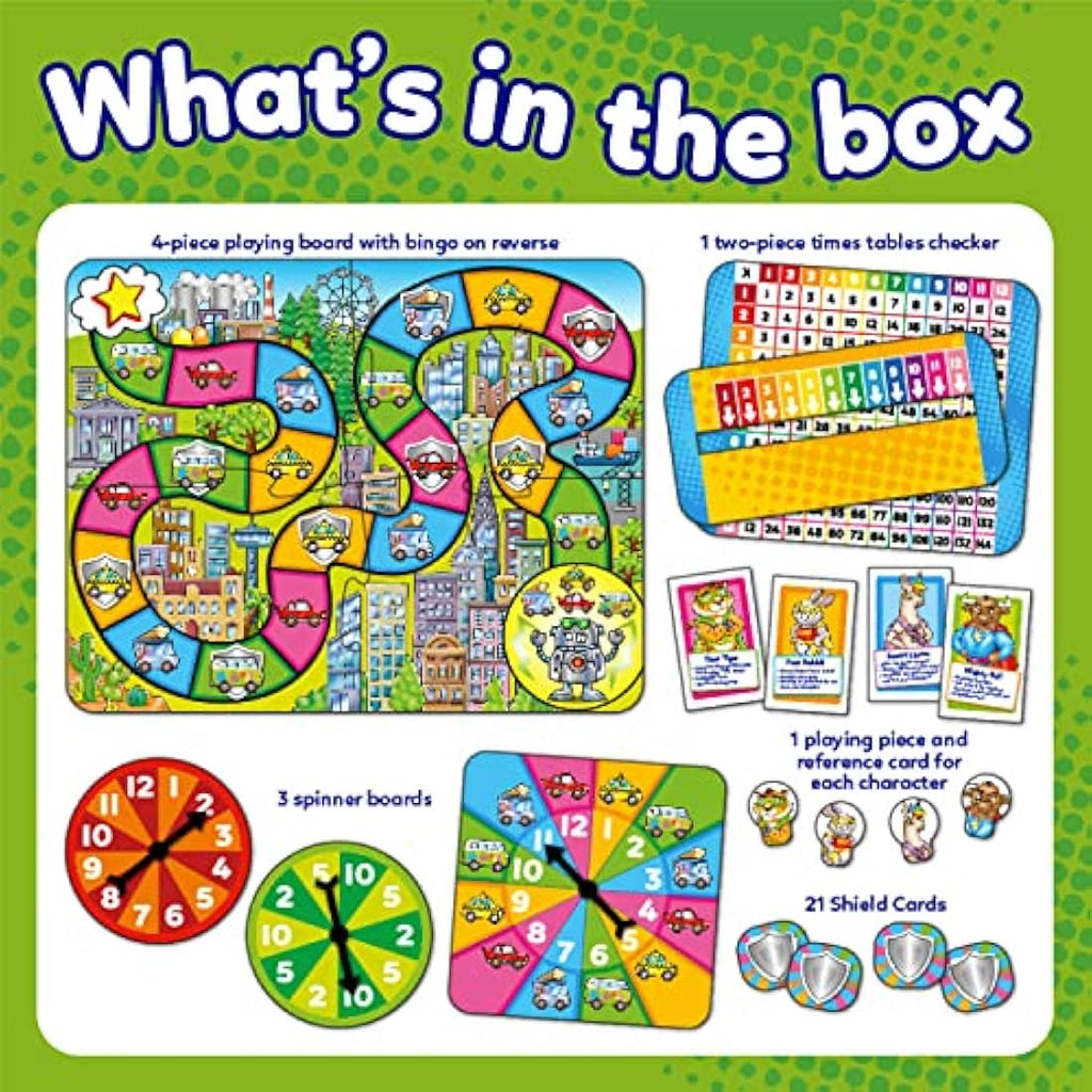 Orchard Toys Times Tables Heroes – 2-in-1 Maths Games for Kids Ages 6-9