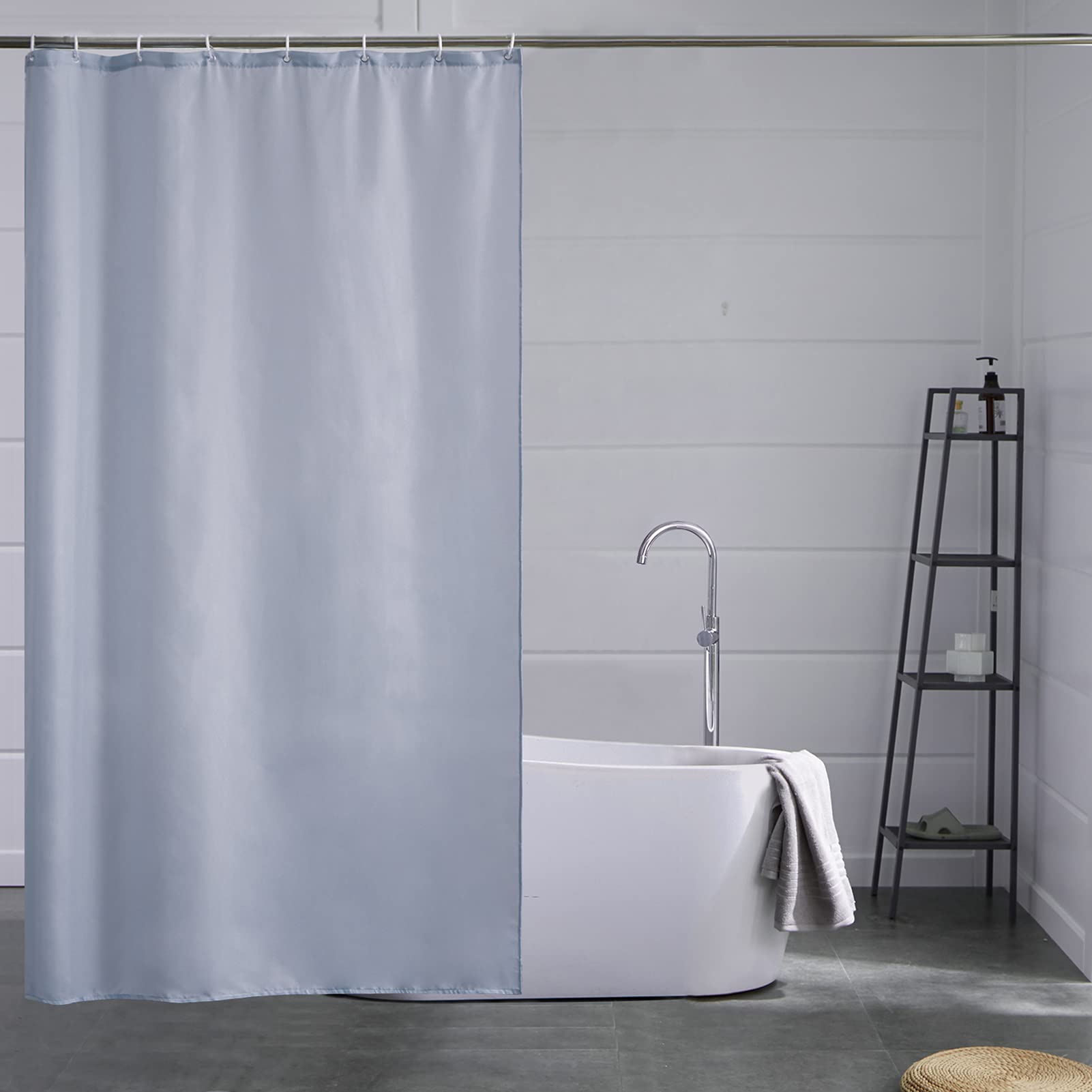 Furlinic Mildew Resistant Waterproof Polyester Shower Curtain | Blue Grey