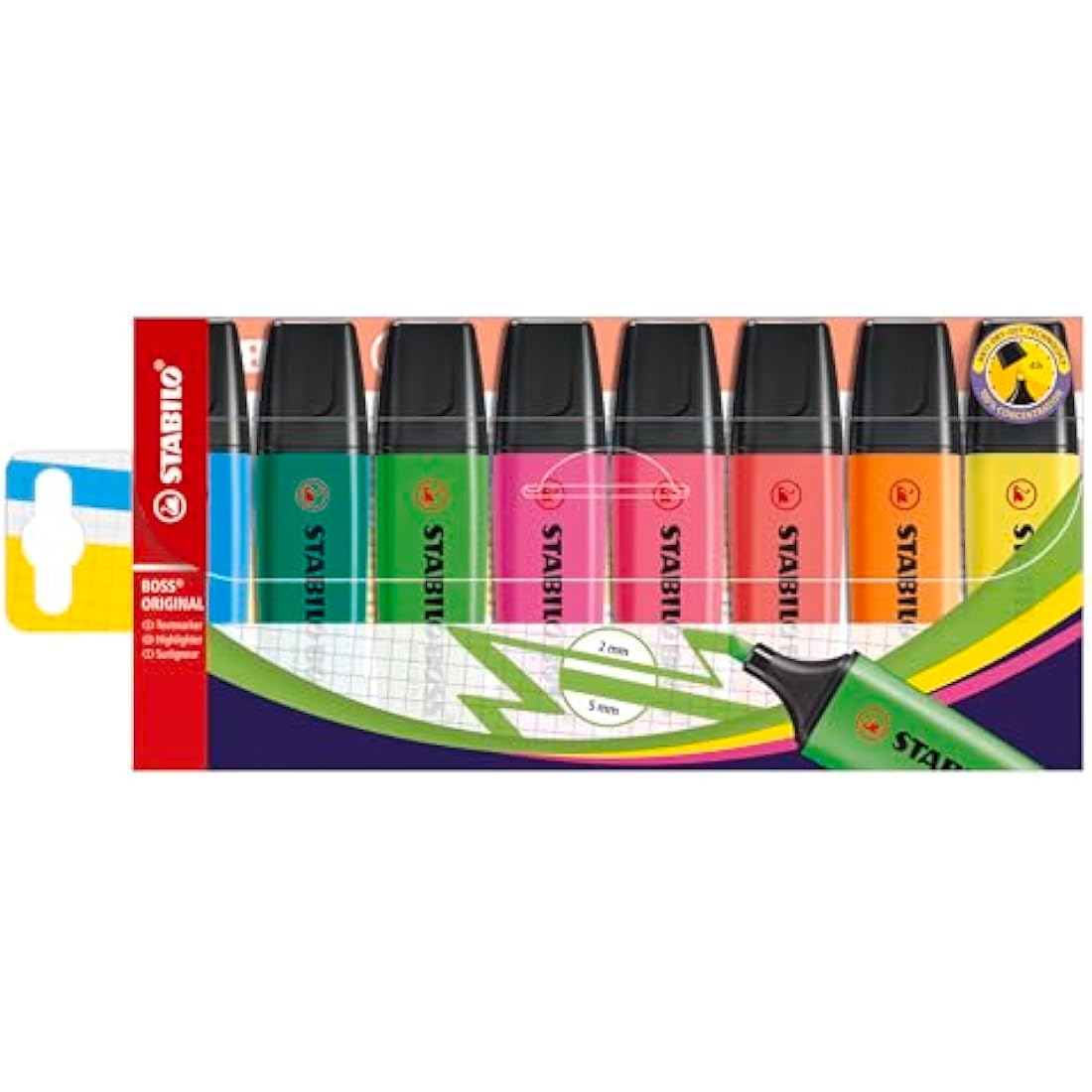 STABILO BOSS ORIGINAL Highlighter - Assorted Colours - Pack of 8
