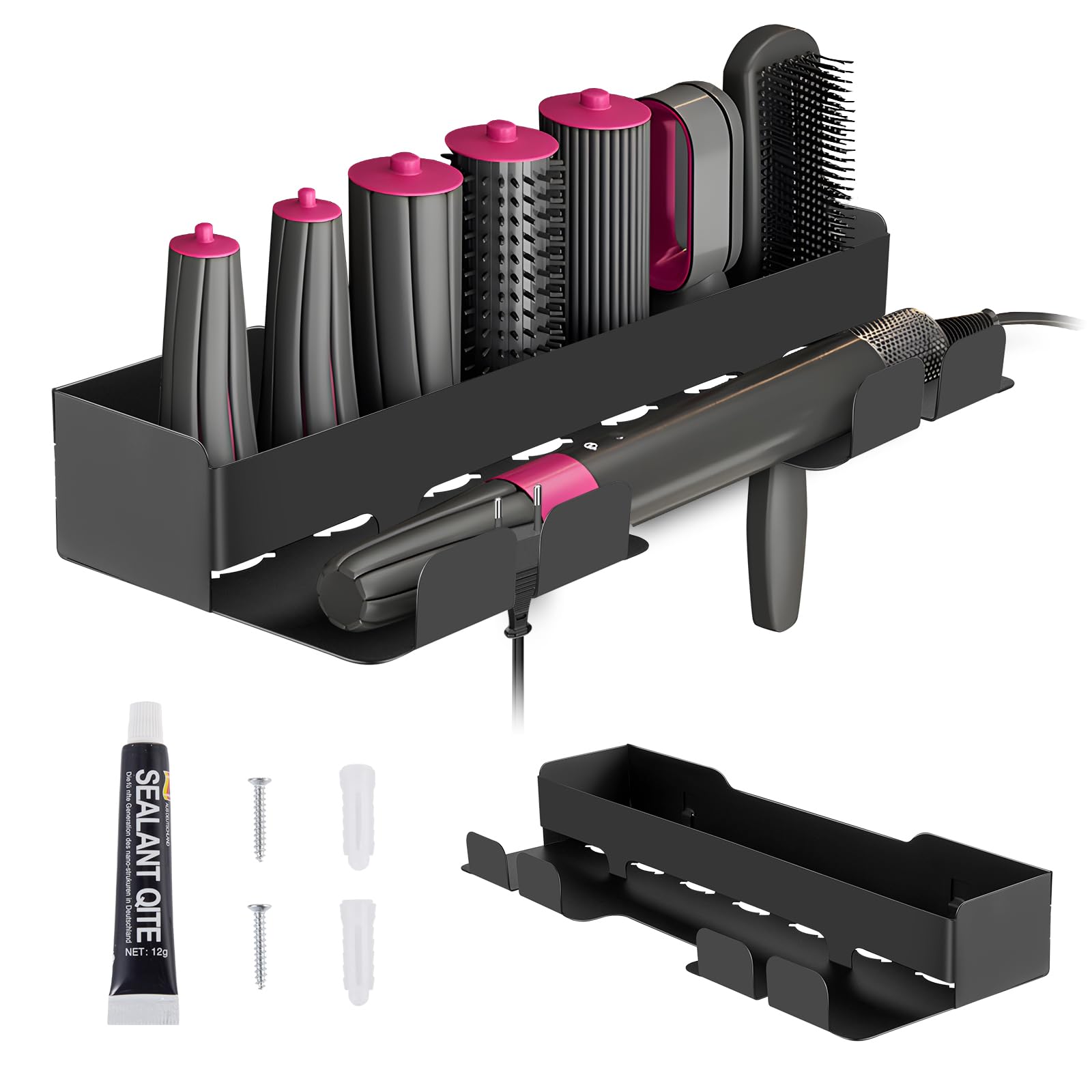 Crlvlyn Hair Dryer Holder – 304 Stainless Steel Wall Mount Hair Tool Organizer