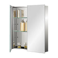 Fundin Stainless Steel Bathroom Mirror Cabinet | Double Door 60x65cm