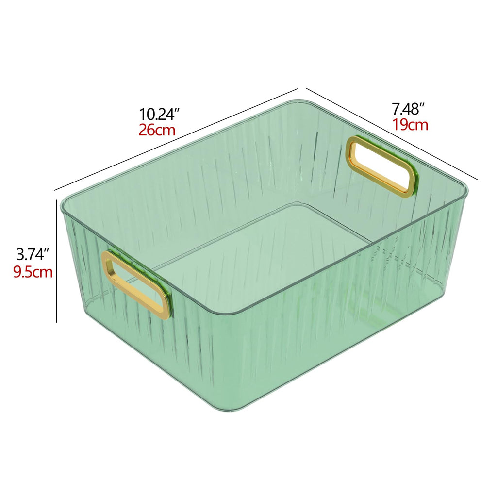 Readsky Green Clear Cosmetic Storage Basket, Plastic Clear Storage Bin, 6 Pack - image 2