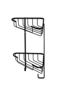 Croydex Slimline Corner Shower Caddy | 2-Tier Matt Black Steel Shelf