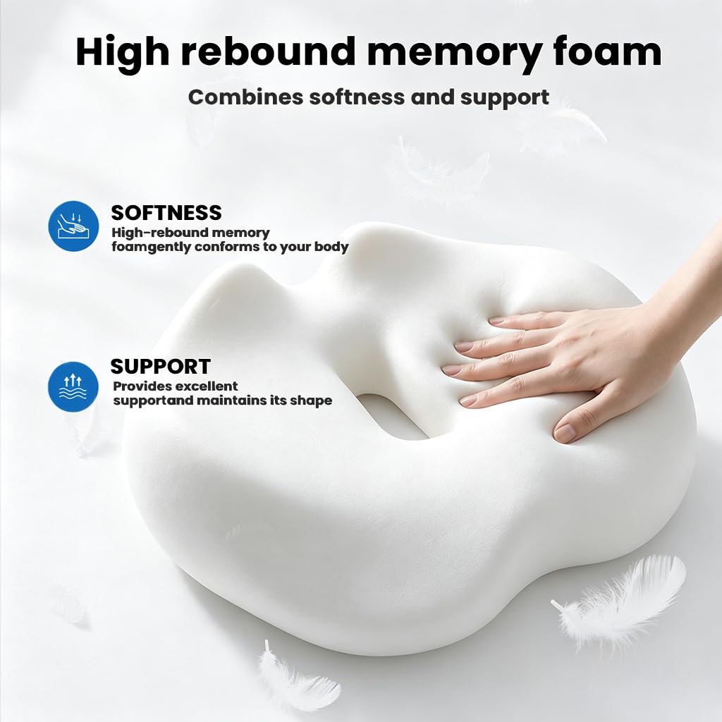 BEIKIMSU Memory Foam Seat Cushions with Ergonomic Design for Tailbone Pain - image 4