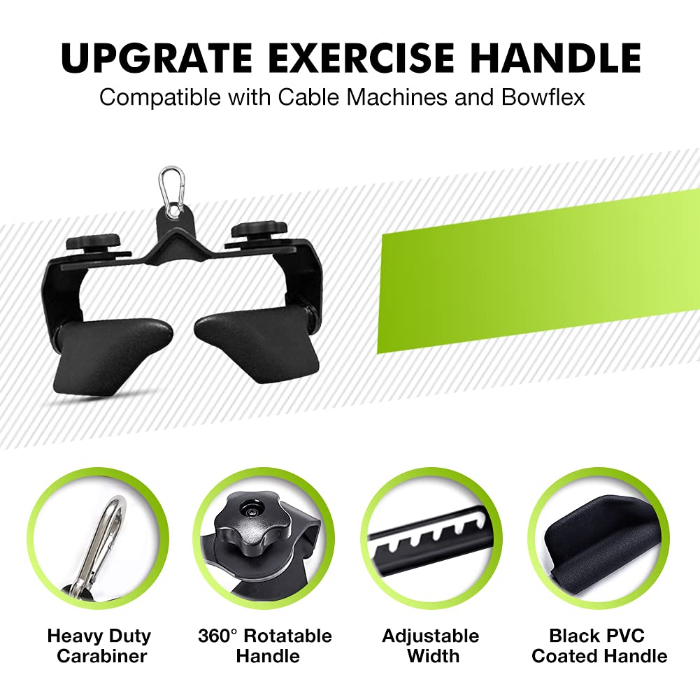 SevnElk Rowing Handle | 3-Grip LAT Pull Down Cable Machine Attachment