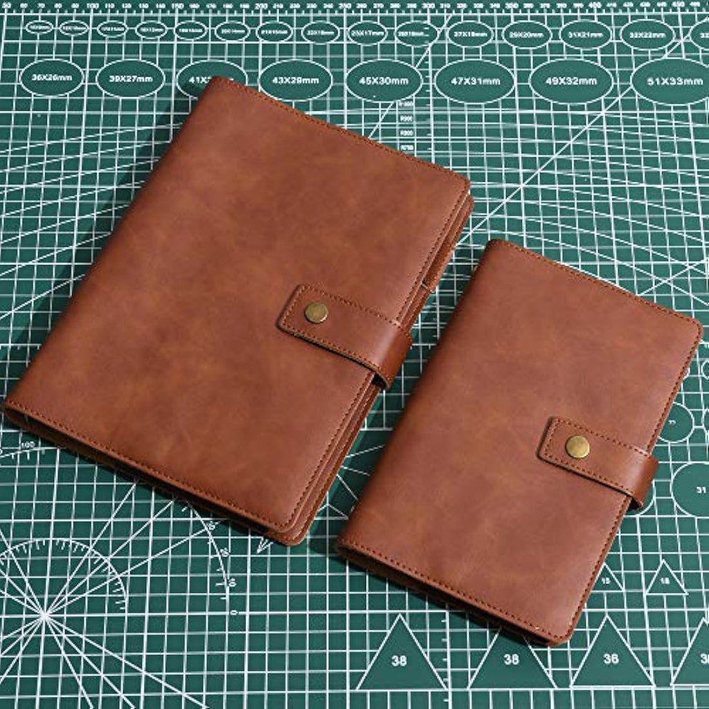 Jolof Store A5 Leather Refillable Notebook – Dot Grid Spiral Journal