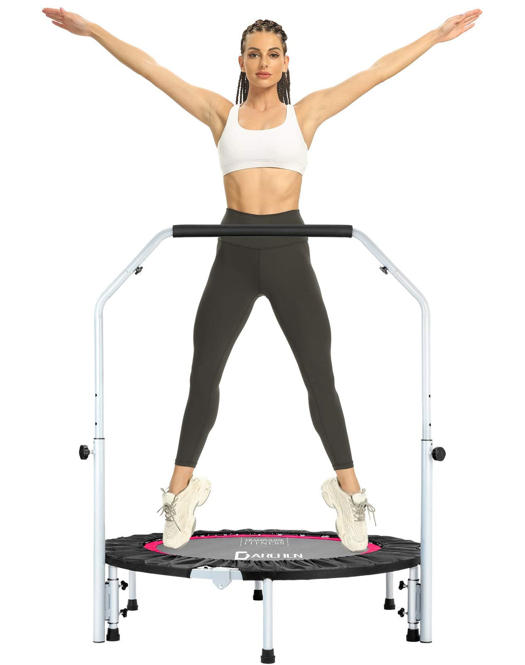 DARCHEN Mini Trampoline Rebounder - 200KG Foldable Indoor Fitness Trainer