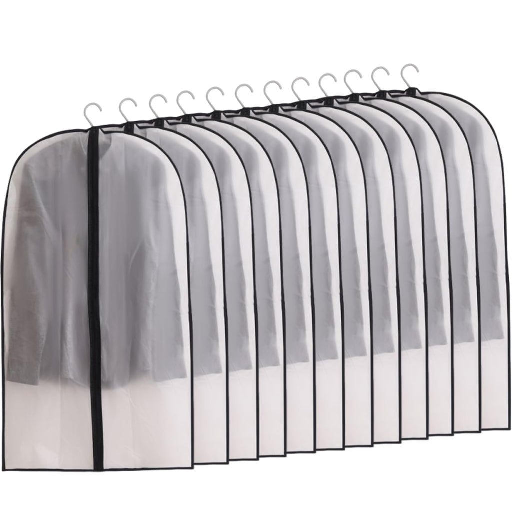 YiZhou 12 Pack Translucent PEVA Garment Bags, 60×100cm Suit Storage Covers - image 1